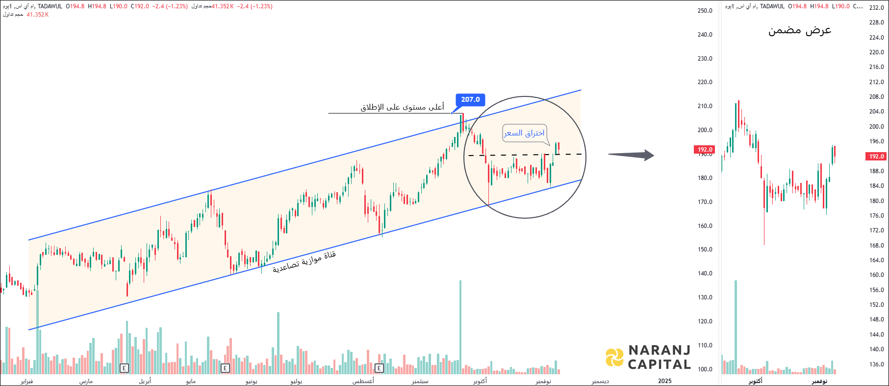 Al Moammar Information - Technical Analysis chart on Daily Price and Volume