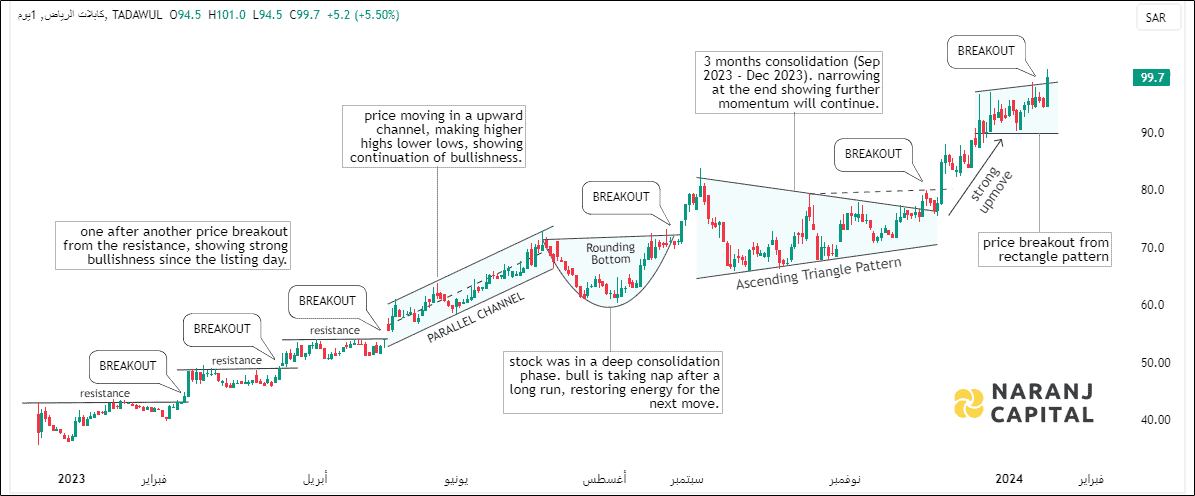 Riyadh Cables - Technical Analysis chart on Daily Price 